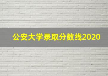 公安大学录取分数线2020