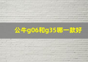 公牛g06和g35哪一款好