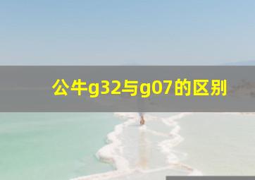 公牛g32与g07的区别