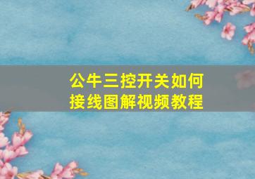 公牛三控开关如何接线图解视频教程