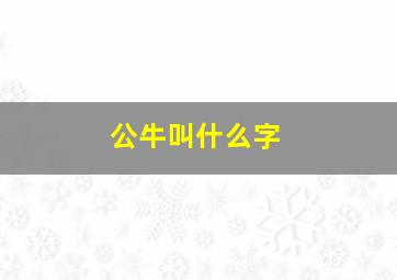 公牛叫什么字