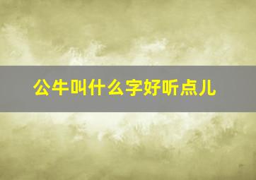 公牛叫什么字好听点儿