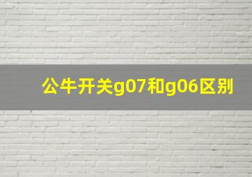 公牛开关g07和g06区别