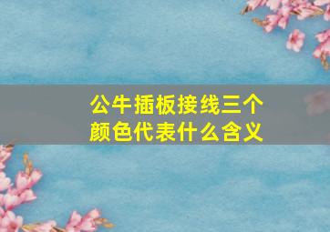 公牛插板接线三个颜色代表什么含义