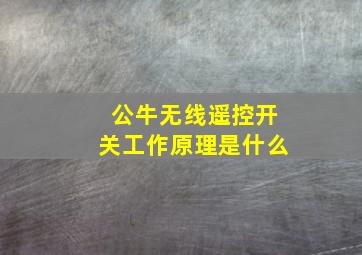 公牛无线遥控开关工作原理是什么