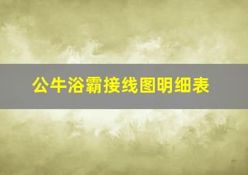 公牛浴霸接线图明细表