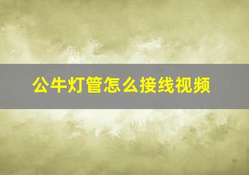 公牛灯管怎么接线视频