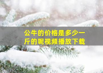 公牛的价格是多少一斤的呢视频播放下载