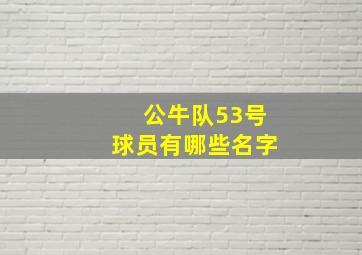 公牛队53号球员有哪些名字