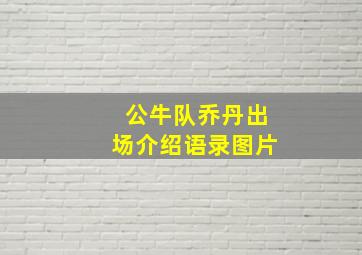 公牛队乔丹出场介绍语录图片