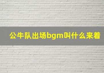 公牛队出场bgm叫什么来着