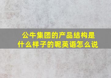 公牛集团的产品结构是什么样子的呢英语怎么说