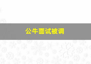 公牛面试被调