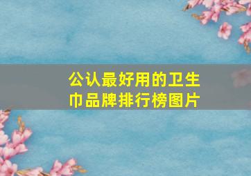 公认最好用的卫生巾品牌排行榜图片