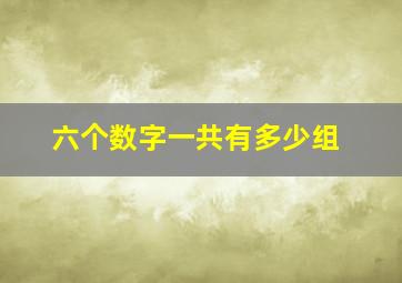 六个数字一共有多少组