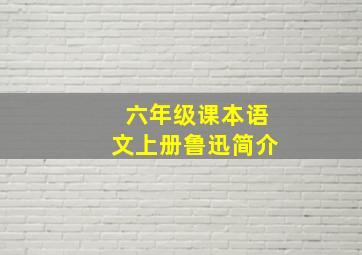 六年级课本语文上册鲁迅简介