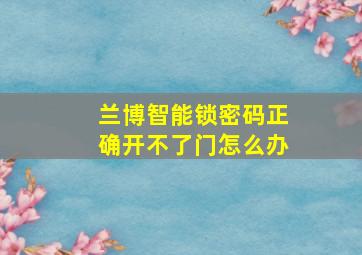 兰博智能锁密码正确开不了门怎么办