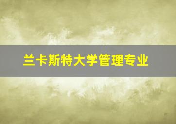 兰卡斯特大学管理专业