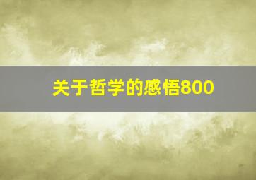 关于哲学的感悟800