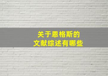 关于恩格斯的文献综述有哪些