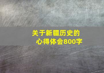 关于新疆历史的心得体会800字