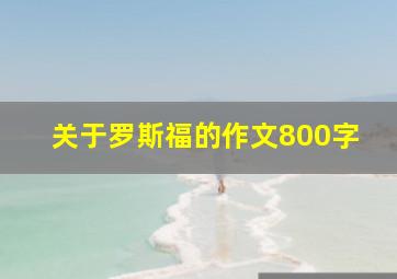 关于罗斯福的作文800字