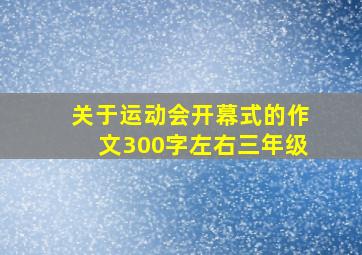 关于运动会开幕式的作文300字左右三年级