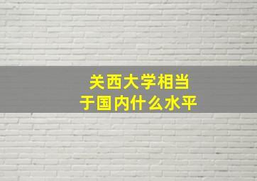 关西大学相当于国内什么水平