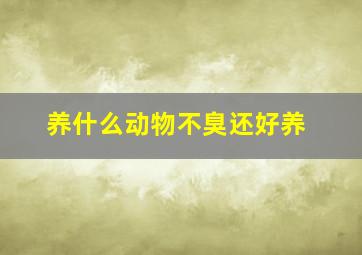 养什么动物不臭还好养