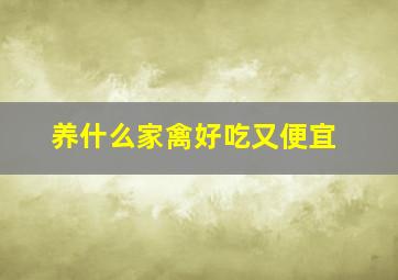 养什么家禽好吃又便宜