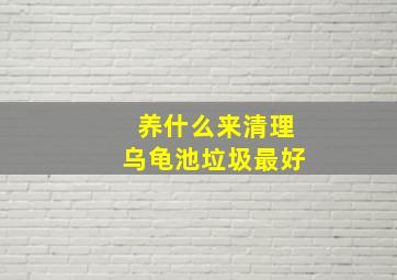 养什么来清理乌龟池垃圾最好