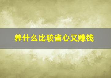 养什么比较省心又赚钱