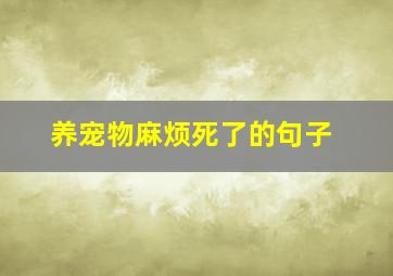 养宠物麻烦死了的句子