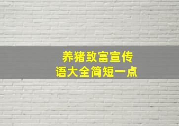 养猪致富宣传语大全简短一点