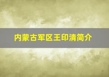 内蒙古军区王印清简介