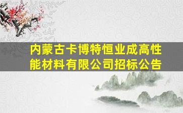 内蒙古卡博特恒业成高性能材料有限公司招标公告