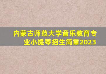 内蒙古师范大学音乐教育专业小提琴招生简章2023