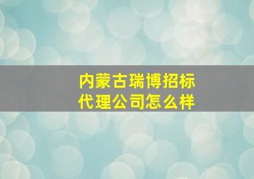 内蒙古瑞博招标代理公司怎么样