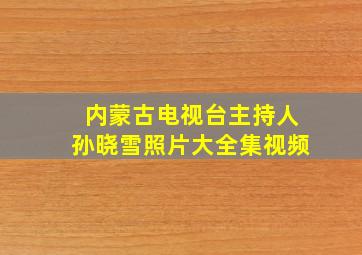 内蒙古电视台主持人孙晓雪照片大全集视频