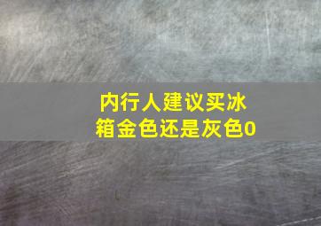 内行人建议买冰箱金色还是灰色0