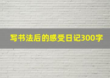 写书法后的感受日记300字