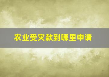 农业受灾款到哪里申请