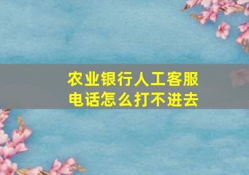 农业银行人工客服电话怎么打不进去