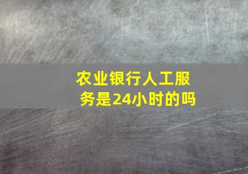 农业银行人工服务是24小时的吗