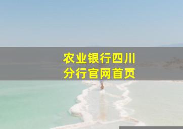 农业银行四川分行官网首页