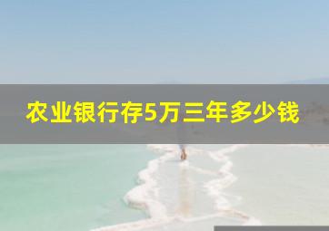 农业银行存5万三年多少钱