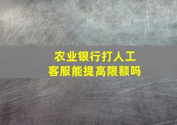 农业银行打人工客服能提高限额吗