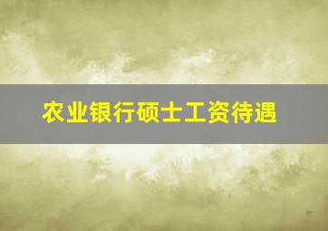 农业银行硕士工资待遇