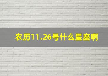 农历11.26号什么星座啊