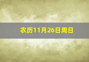 农历11月26日周日